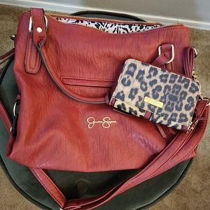 Jessica Simpson Red Bag and Wallet